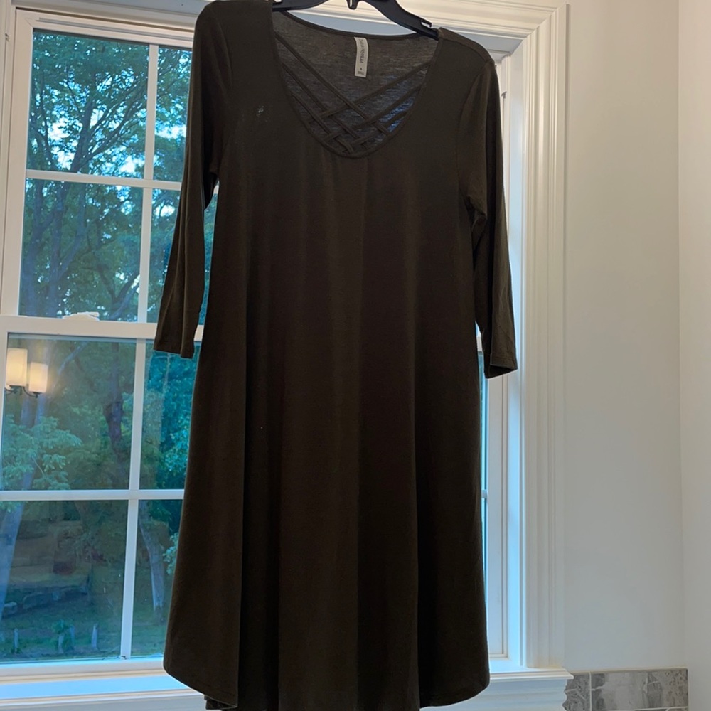 Hunter green soft cross cross dress